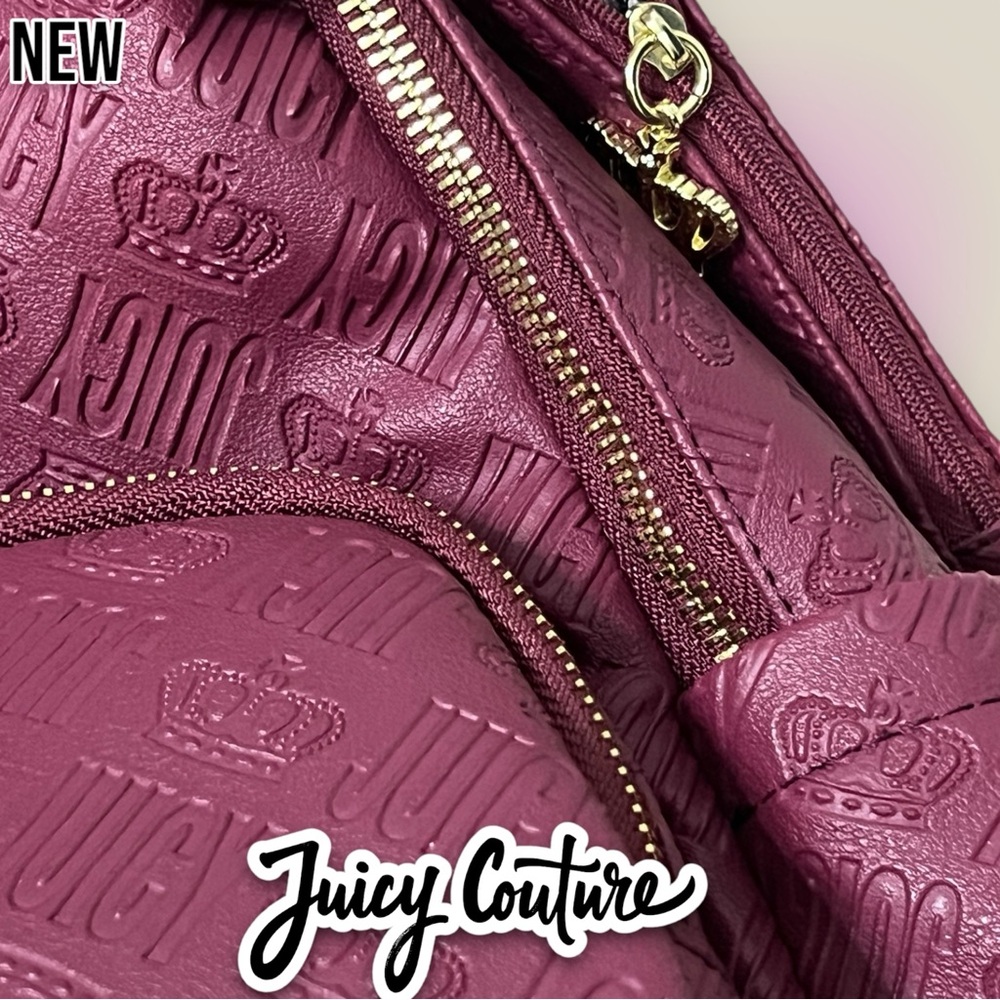New NWT Juicy Couture Logo design Royal Sports Backpack Book bag with coin pouch - Picture 4 of 11